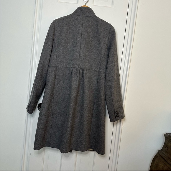 J CREW Carlin Gray Wool Coat Mock Neck Single Breasted Old Money Quiet Luxury 10 - Picture 5 of 8